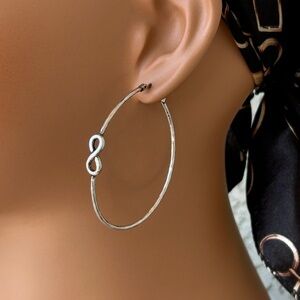 Classic Silver Infinity Hoop Earrings